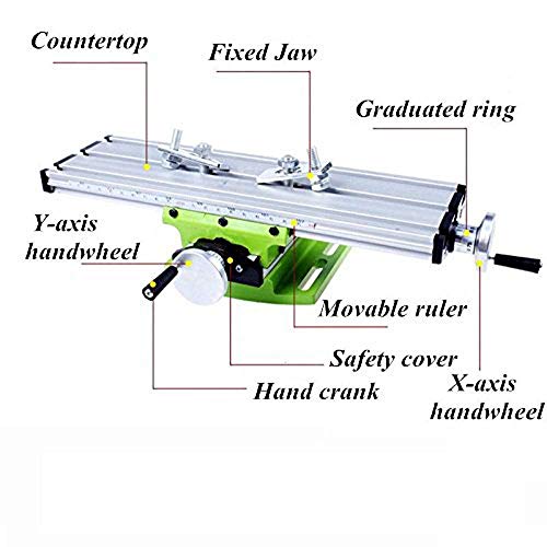 Mini Milling Machine Work Table Vise Portable Compound Bench X-Y 2 Axis Adjustive Cross Slide Table , for Bench Drill Press 12.2inches-3.54" (310mm - WoodArtSupply