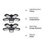 Mefflypee 2 Pack LED Garage Lights, 120W Deformable LED Garage Ceiling Lights with 5 Adjustable Panels, 12000LM E26 LED Shop Lights for Garage, Mefflypee