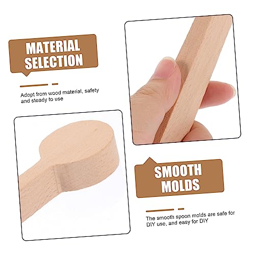 VILLCASE 4pcs Unfinished Wooden Spoon Coffee Spoon Sugar Spoon Wooden Craft Kit for Whittler Starter Wood Carving Spoon Blanks Wooden Spoon for VILLCASE