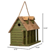 Glitzhome 11" H Hanging Birdhouse Distressed Wooden Decorative Garden Watermelon Bird House for Outside glitzhome