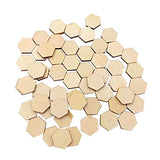 SEWACC 200pc Unfinished Wood Craft Wood Shapes Wood Slices Honeycomb Wood Chips Festival Wood Ornaments Wood Honeycomb Cutouts Wooden Tile Beehive SEWACC