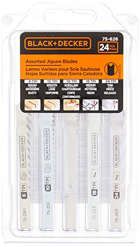 BLACK+DECKER Jigsaw Blades Set, Assorted, Wood and Metal, 24-Pack (75-626) BLACK+DECKER