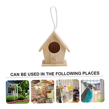 Yardwe 3Pcs Bird nest Decoration Wooden Decorative Birdhouse Hanging Wooden House Hanging Bird Wooden Hanging House Unfinished Wood Birdhouse