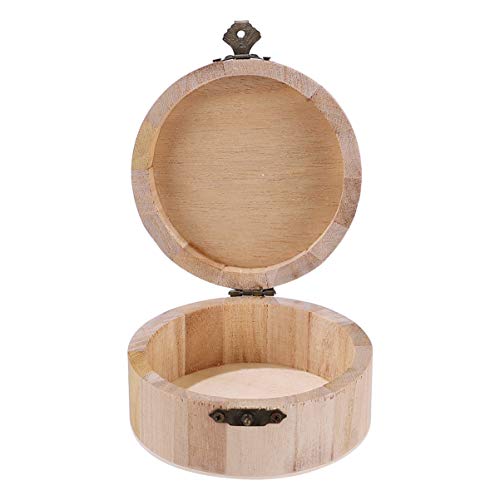 COHEALI 4pcs Unprinted Wood Case Lid Venue Your Make for Treasure Storing Locking Blank Bracelet Hinged Trinket Display Cases Necklace Front Present COHEALI