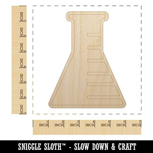 Science Chemistry Beaker Flask Unfinished Wood Shape Piece Cutout for DIY Craft Projects - 1/4 Inch Thick - 6.25 Inch Size - WoodArtSupply