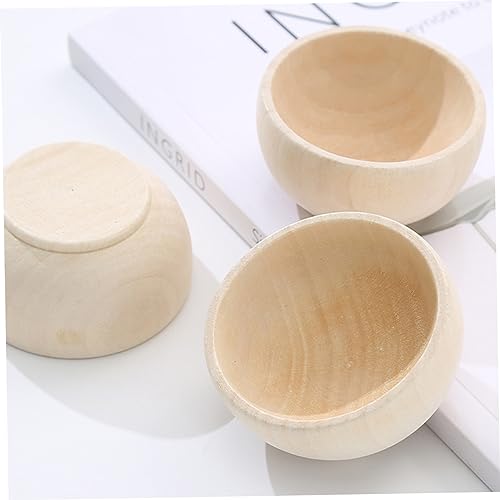 Abaodam 16 pcs small wooden bowl condiment bowls small wood bowls unfinished wooden bowl DIY mini serving bowl unfinished wood bowls wooden bowl for Abaodam