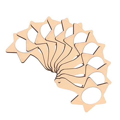 Healifty 10pcs Small Wooden Mirror Unfinished Mirror Craft DIY Makeup Mirror Princess Mirror Handheld Unfinished Cosmetic Mirror Wooden Princess Healifty