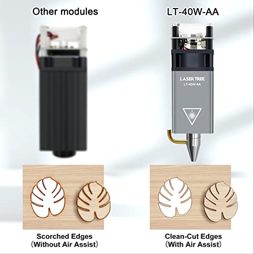 LASER TREE 40W Laser Module, 5W Optical Output Power Laser Cutter Module w/Metal Air Assist, Compatible with Laser Engraver Laser Cutter Machines