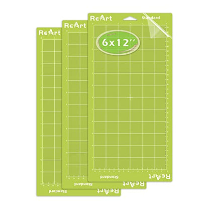 ReArt Standard Grip Adhesive Cutting Mat 6 x 12 Inch For Expression Machine - 3 Pack