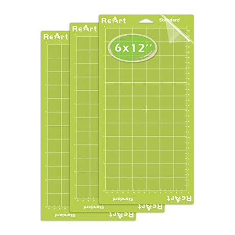 ReArt Standard Grip Adhesive Cutting Mat 6 x 12 Inch For Expression Machine - 3 Pack ReArt