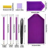 Cobee 25 Pcs 5D Diamond Painting Accessory Set - No Wax Needed Self Stick Drill Diamond Pens+ Tweezers + Small Diamond Storage Trays + Rhinestones Cobee