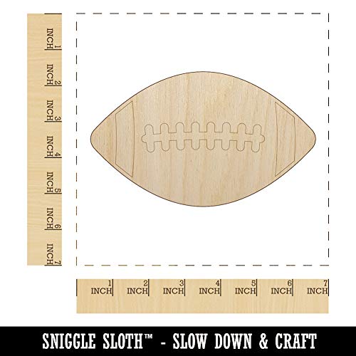 Football Sport Unfinished Wood Shape Piece Cutout for DIY Craft Projects - 1/8 Inch Thick - 6.25 Inch Size Sniggle Sloth