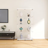 Beauty4U Elegant White Glass Display Cabinet with 4 Shelves and 2 Doors Beauty4U