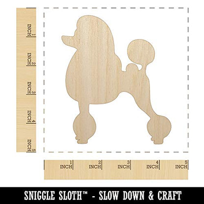 Standard Poodle Dog Solid Unfinished Wood Shape Piece Cutout for DIY Craft Projects - 1/4 Inch Thick - 4.70 Inch Size