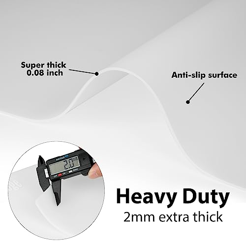 2MM Extra Thick Silicone Mats for Kitchen Counter Heat Resistant Mat, 23.6" x 15.7" Silicone Countertop Protector Mat Large Placemats, Silicon Craft Foepoge