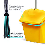 Yocada Heavy Duty Broom and Dustpan Set Commercial Outdoor Indoor 2+1 Perfect for Courtyard Garage Lobby Mall Market Floor Home Kitchen Room Office Yocada