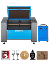 OMTech 100W CO2 Laser Engraver with LightBurn & Water Chiller, 24"x40" Laser Engraving Cutting Machine with Autofocus Autolift 2 Way Pass Air Assist, OMTech