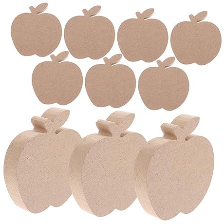 Yardenfun 10pcs Tag Labels Wood Decor Apples DIY Wood Ornaments Unfinished Wood Apples Slices Blank Wood Cutouts DIY Supplies Wood Cutouts for DIY Yardenfun