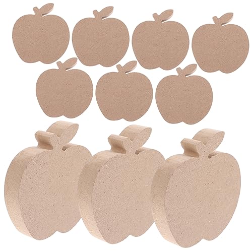 Yardenfun 10pcs Tag Labels Wood Decor Apples DIY Wood Ornaments Unfinished Wood Apples Slices Blank Wood Cutouts DIY Supplies Wood Cutouts for DIY - WoodArtSupply