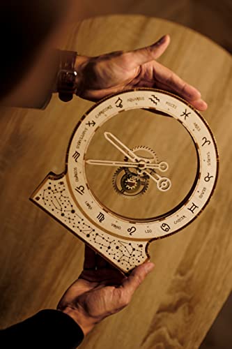 Wood Trick Zodiac Kinetic Clock 3D Wooden Puzzles for Adults and Kids to Build - Magic Mechanism Aesthetic Design - Model Kits for Adults - Wood Trick