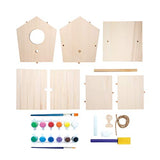 MindWare Make Your Own Birdhouse Kit - Wood Art Kit for Kids - Includes Pre-Cut Wood Pieces and Art Supplies to Assemble and Paint Your Own Bird MindWare