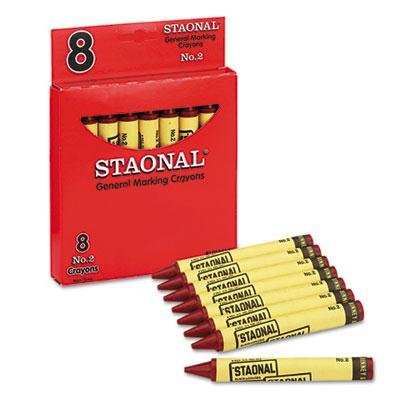 Crayola Products Crayola Staonal Marking Crayons, Red, 8/Box Sold As 1 Box Permanent And Waterproof Crayons Are Wax. Excellent For Marking On - WoodArtSupply