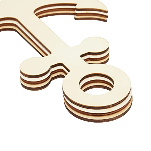 12 Pack Unfinished Wooden Anchors for Crafts, Nautical Wood Cutouts for DIY Projects, Nautical Decor (11.6 x 8.8 in) Genie Crafts