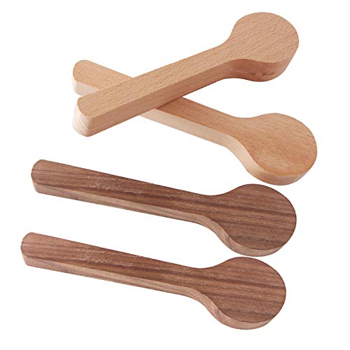 Wood Carving Spoon Blank Beech and Walnut Wood Unfinished Wooden Craft Whittling Kit for Whittler Starter (4pcs)