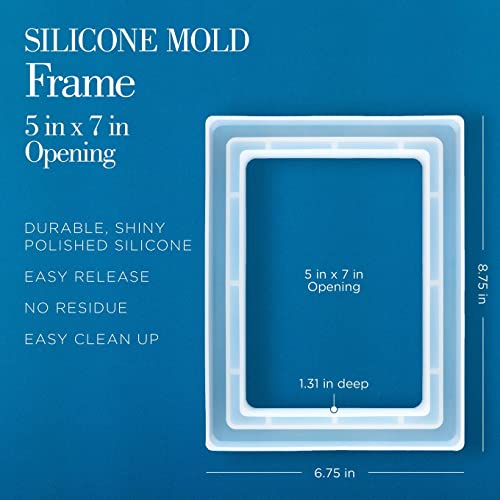 Mod Podge Frame, Clear Silicone Casting Mold 5" x 7" Opening for Epoxy Supplies for DIY Resin Arts and Crafts Projects, 27581 - WoodArtSupply