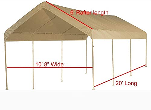 10X20 Heavy Duty Beige Canopy Top Cover with Valance Event Structure DAY STAR SHADES