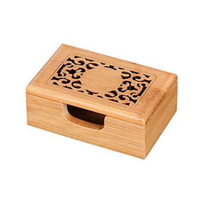 Amosfun Business Card Holder Organizer Wood Business Card Box Business Cards File Storage Holders - WoodArtSupply