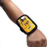 MELOTOUGH Magnetic Suspenders Tool Belt Suspenders with Large Moveable Phone Holder, Pencil Holder, Adjustable Size Padded Suspenders (Yellow) MELOTOUGH