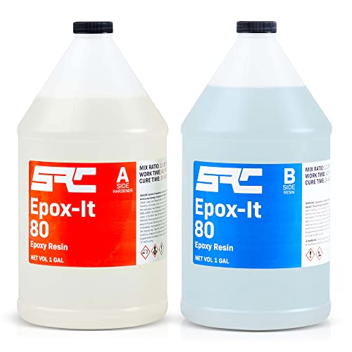 Specialty Resin & Chemical Epox-It 80 (2 Gal)| Clear Epoxy Resin Kit for Beginners & Experts| Clear Epoxy Coating for Bar Top, Countertop, - WoodArtSupply