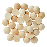 30 Pack Split Wood Balls for Crafts, 1.5-Inch Unfinished Half Wooden Beads for Art Supplies Juvale