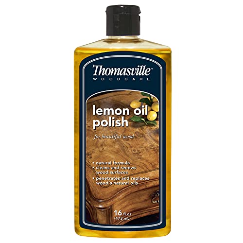 THOMASVILLE LEMON OIL POLISH - Natural Lemon Scented Wood Cleaner & Furniture Polish, Cleans, Renews, Restores & Rejuvenates Wood Surfaces, Protects - WoodArtSupply