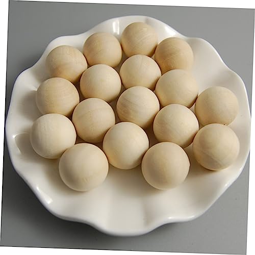 SEWACC 60PCS Wooden Beads Small Wooden Balls Wooden Balls for Crafts paintable Wooden no Hole Wood Beads Round Wood Balls Unfinished Wood Beads gnome SEWACC