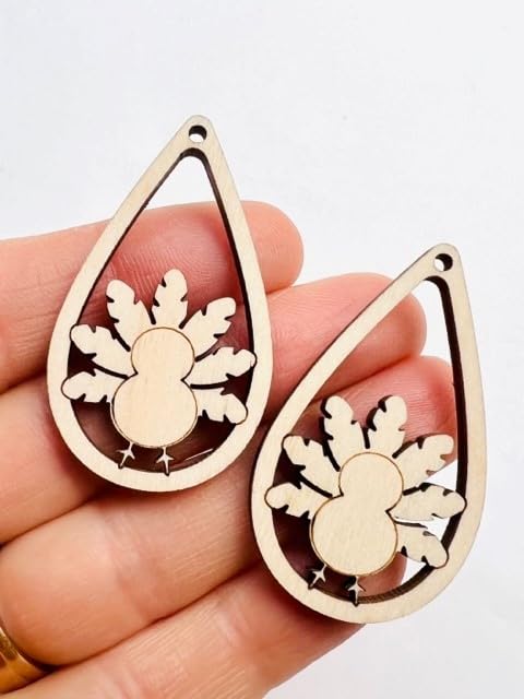 Texan Wood Crafts 12 pieces Unfinished Wood Thanksgiving Turkey Earring Jewelry Blanks, Made in Texas (1.5" Height) Texan Wood Crafts