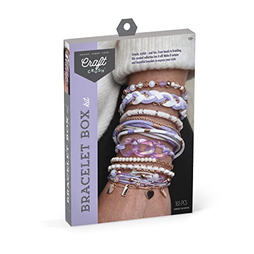 Craft Crush Bracelet Making Kit (Lilac) - Friendship Bracelet Maker Set - DIY Craft & Jewelry Making Kit for Kids, Teens, Tweens & Adults - Makes 8 Craft Crush