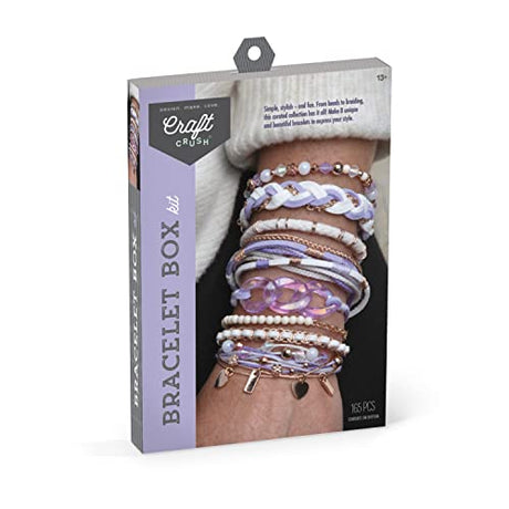 Craft Crush Bracelet Making Kit (Lilac) - Friendship Bracelet Maker Set - DIY Craft & Jewelry Making Kit for Kids, Teens, Tweens & Adults - Makes 8 Craft Crush