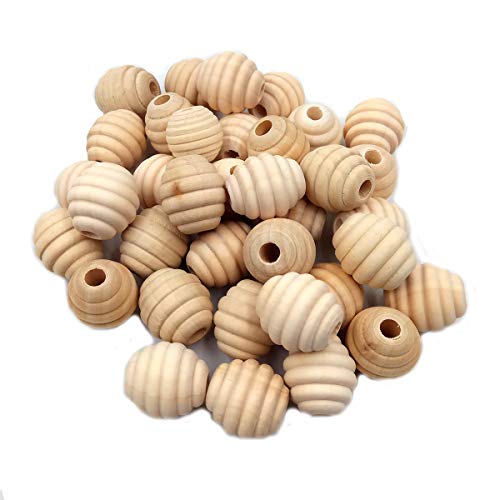 30pcs 20mm Unfinished Wood Threaded Wooden Spacer Loose Honeycomb Round Beehive Beads Home Decoration Accessories DIY Wood Crafts Accessories - WoodArtSupply