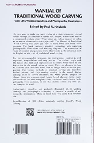 Manual of Traditional Wood Carving Dover Publications