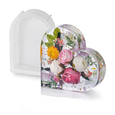Heart Resin Mold Large, Heart Resin Molds Silicone 9.8 inch x 8.6 inch x 2 inch Large Epoxy Resin Silicone Molds for Flowers Preservation Resin Art