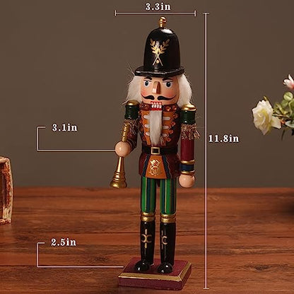 O-Toys Wooden Nutcracker Ornaments Christmas Decoration Figures Set Puppet Home Decor (12 Inch)