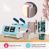 PYD Life 2 in 1 Dual 40 OZ Tumbler Heat Press Machine Double Station Combo Mug Heat Press Machine Mint Green for 40 OZ Tumbler Top and Tapered Bottom PYD Life