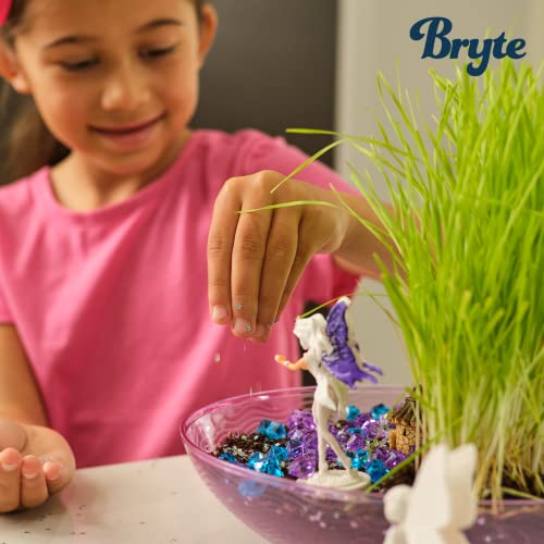 Bryte All-Inclusive My Unicorn Fairy Garden Kit with Fairy Lights & More | Grow Your Own Garden & Play | Great Birthday Gift, DIY Science Kit, STEM