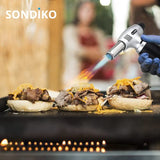 Sondiko Butane Torch S400, Refillable Kitchen Lighter, Fit All Butane Tanks Blow Torch with Safety Lock and Adjustable Flame for Desserts, Creme Sondiko