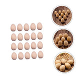COHEALI 60 pcs Easter Eggs Unfinished Wooden Eggs White Wooden Eggs Unfinished Unpainted Wooden Eggs Wooden Hen Eggs Wood Eggs for Crafts Paint kit COHEALI