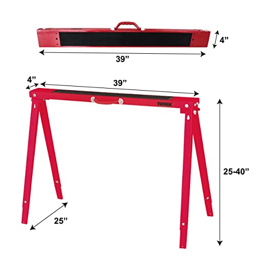 TOMAX Folding Sawhorse Height Adjustable 440lb Weight Capacity Single Pack - WoodArtSupply