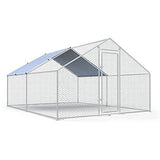 Large Metal Chicken Coop Walk-in Poultry Cage Chicken Run Pen Dog Kennel Duck House with Waterproof and Anti-Ultraviolet Cover for Outdoor Farm iclbc