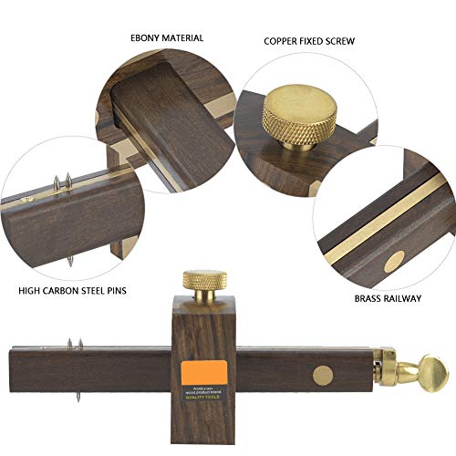 Mortise Gauge Woodworking Marking Gauge 8 inch Sliding Mark Scraper Marker Measuring Tool Adjustable Head Meter Carpentry Carpenter Accessories - WoodArtSupply